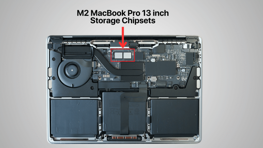 M2 MacBook Pro 13 inch Storage Chipsets