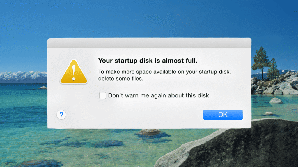 Mac Storage Full Warning