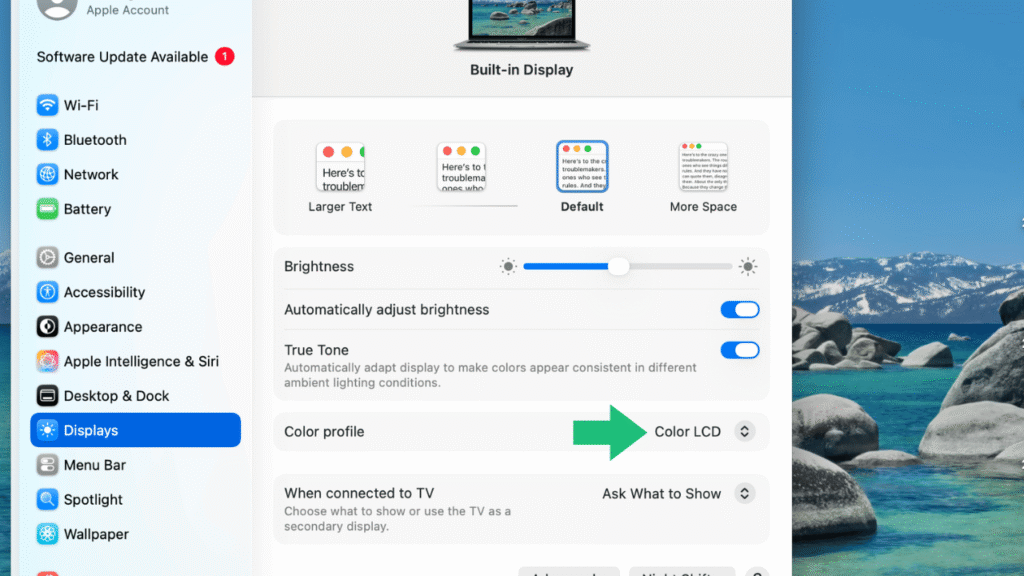 Screen Colour Profile
